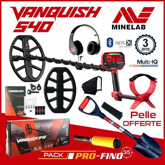 Minelab Vanquish 540 équipé d'un Pinpointer Pro-Find 35 pour vous aider à la localisation de vos cibles