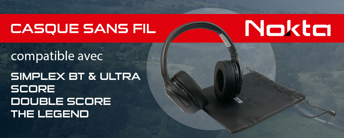 Casque sans fil Nokta pour détecteur The Legend, Simplex BT et ULTRA, Score et Double Score 2
