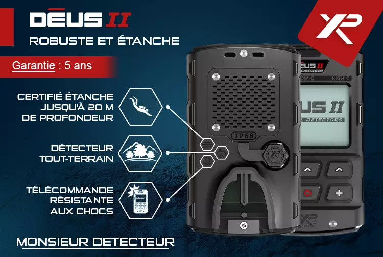 DÉUS 2 XP : certifié étanche jusqu'à 20 mètres de profondeur